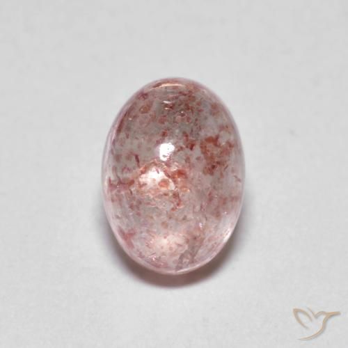 Quartz Fraise Rose clair naturelle ovale, 1.23 ct, Translucide