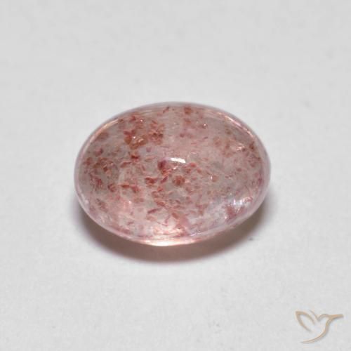 Quartz Fraise Rose clair naturelle ovale, 1.23 ct, Translucide
