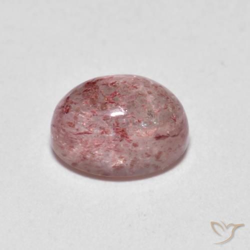 Quartz Fraise Rose clair naturelle ovale, 1.23 ct, Translucide