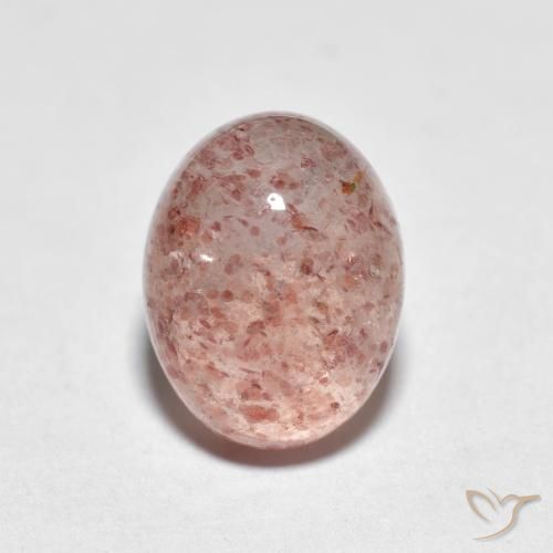 Quartz fraise Rose terreux naturelle ovale, 2.84 ct, Transparent