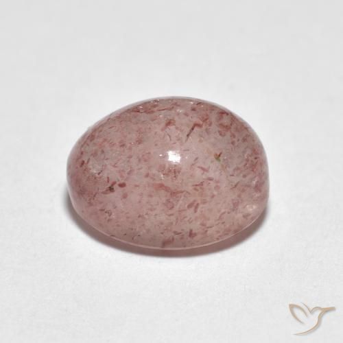Quartz fraise Rose terreux naturelle ovale, 2.84 ct, Transparent