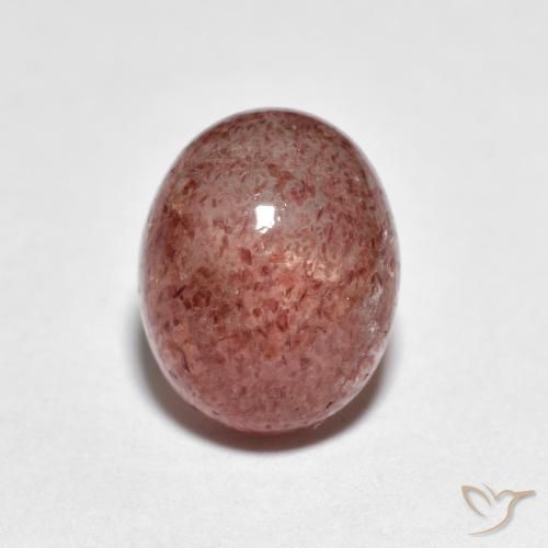 Quartz Fraise Brique rouge naturelle ovale, 2.53 ct, Translucide