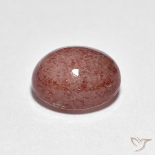 Quartz Fraise Brique rouge naturelle ovale, 2.53 ct, Translucide