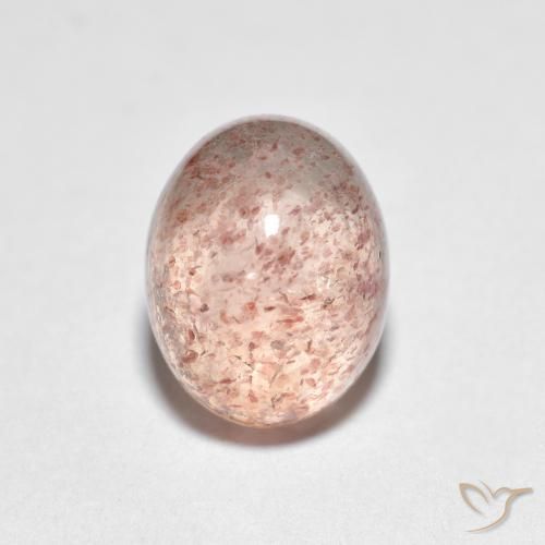 Quartz Fraise Rose clair naturelle ovale, 2.66 ct, Transparent