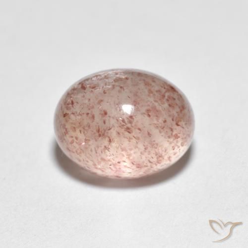 Quartz Fraise Rose clair naturelle ovale, 2.66 ct, Transparent