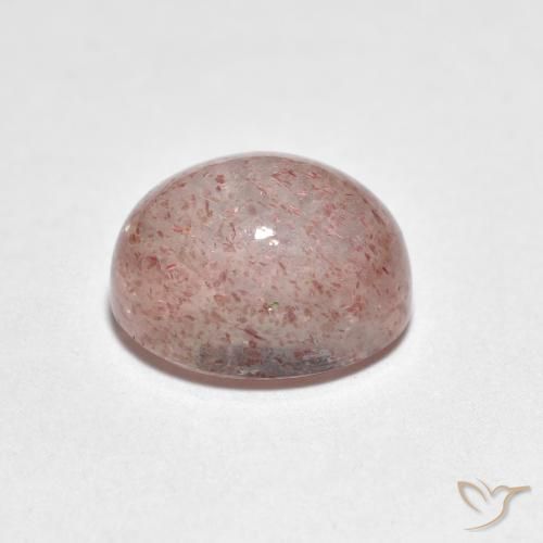Quartz Fraise Rose clair naturelle ovale, 2.66 ct, Transparent