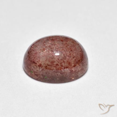 Quartz fraise Rouge brique léger naturelle ovale, 2.35 ct, Transparent