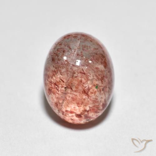 2.46ct Naturel Rouge brique léger Quartz Fraise, ovale, Transparent