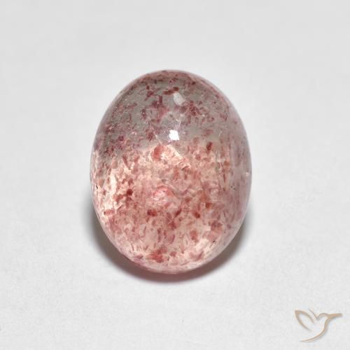 Quartz Fraise Rose clair naturelle ovale, 2.38 ct, Transparent