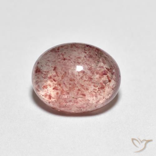 Quartz Fraise Rose clair naturelle ovale, 2.38 ct, Transparent