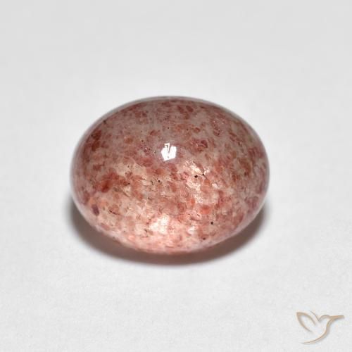 Quartz Fraise Rose clair naturelle ovale, 2.69 ct, Transparent