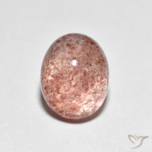 Quartz Fraise Rose clair naturelle ovale, 2.69 ct, Transparent