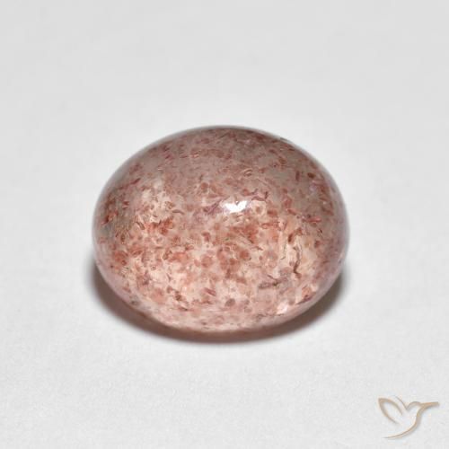 Quartz fraise Rose clair naturelle ovale, 2.73 ct, Transparent
