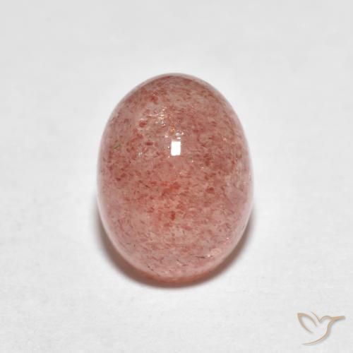 Quartz fraise Rouge coccinelle naturelle ovale, 2.51 ct, Translucide
