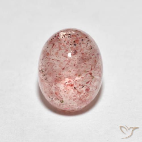 2.59ct Naturel Rose terreux Quartz fraise, ovale, Translucide