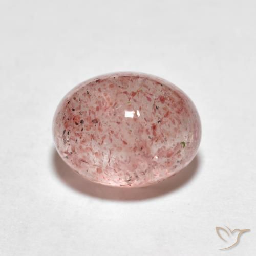 Quartz fraise Rose terreux naturelle ovale, 2.59 ct, Translucide