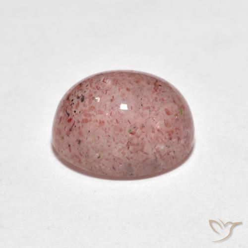Quartz fraise Rose terreux naturelle ovale, 2.59 ct, Translucide