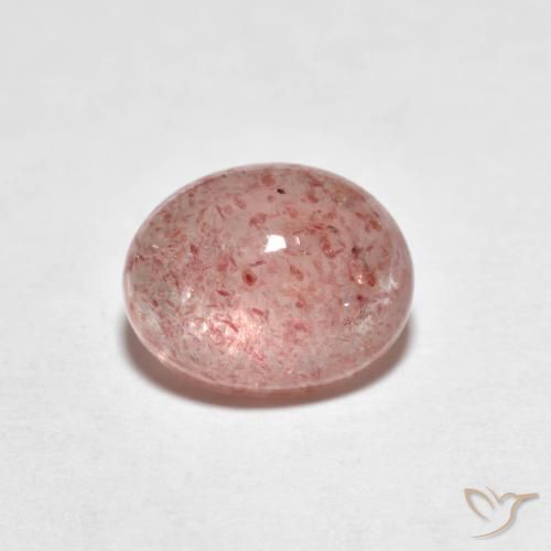 Quartz fraise Rose moyen naturelle ovale, 2.43 ct, Transparent