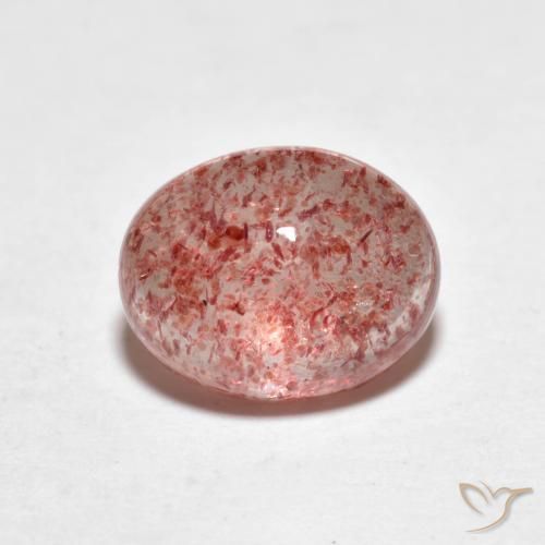 Quartz fraise Rose framboise naturelle ovale, 2.39 ct, Transparent