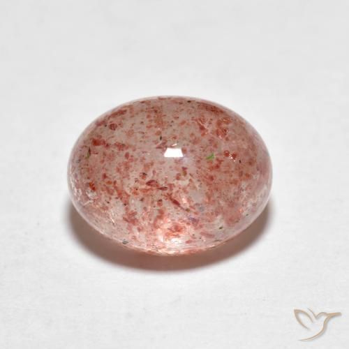 Quartz Fraise Orange rose naturelle ovale, 2.70 ct, Transparent