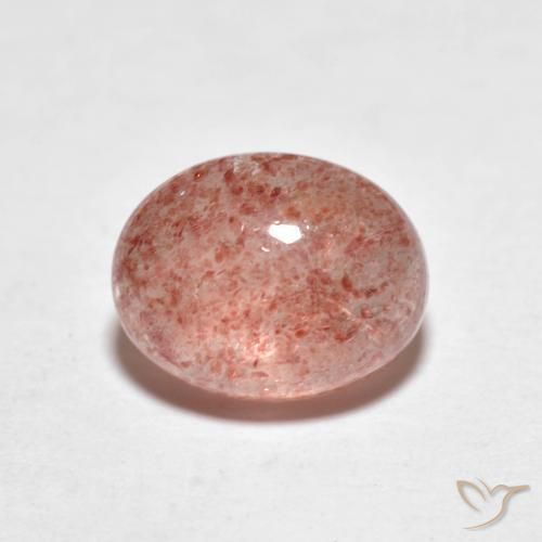 Quartz Fraise Rouge indien naturelle ovale, 2.49 ct, Transparent