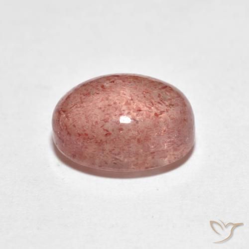 Quartz Fraise Rouge indien naturelle ovale, 2.49 ct, Transparent