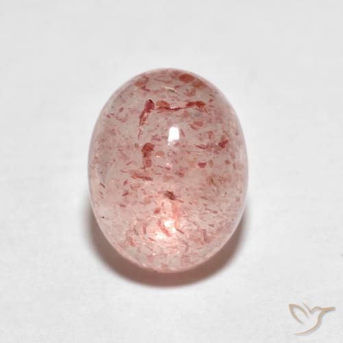 Quartz Fraise Rose terreux naturelle ovale, 2.81 ct, Transparent