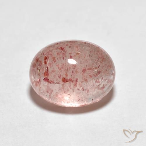 Quartz Fraise Rose terreux naturelle ovale, 2.81 ct, Transparent