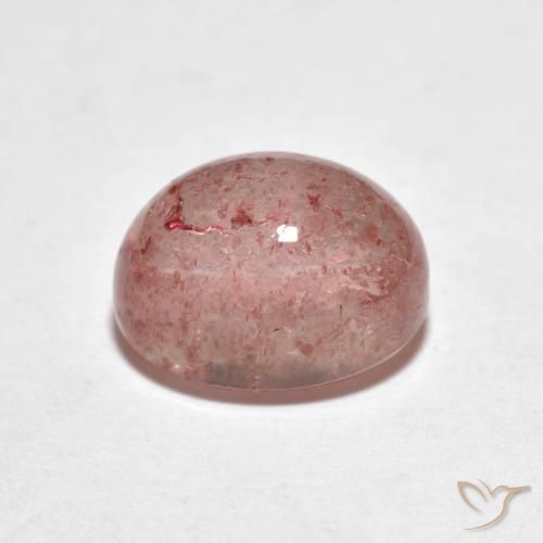 Quartz Fraise Rose terreux naturelle ovale, 2.81 ct, Transparent