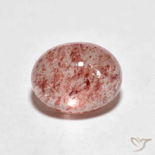 Quartz fraise Rose moyen naturelle ovale, 2.21 ct, Transparent
