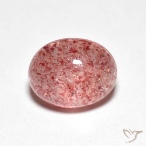 Quartz fraise Rose léger naturelle ovale, 2.84 ct, Transparent