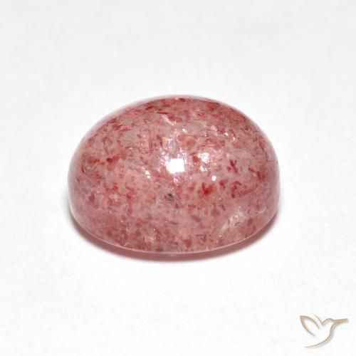 Quartz fraise Rose léger naturelle ovale, 2.84 ct, Transparent