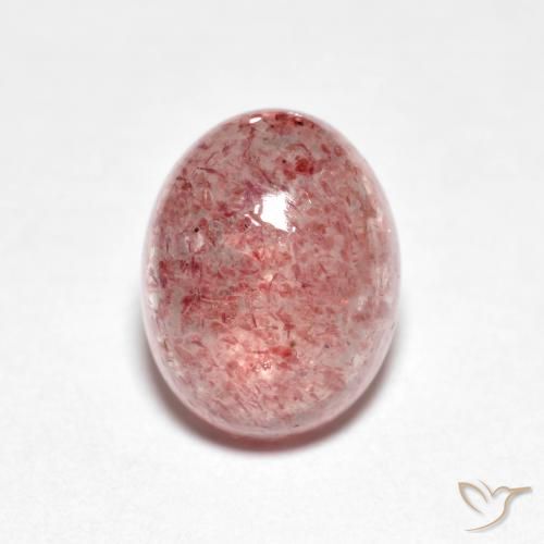 Quartz Fraise Rose moyen-léger naturelle ovale, 2.39 ct, Transparent