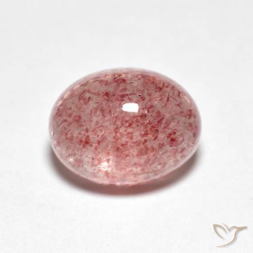 Quartz Fraise Rose moyen-léger naturelle ovale, 2.39 ct, Transparent