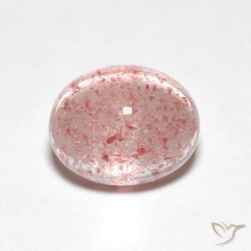 Quartz Fraise Rose bubblegum léger naturelle ovale, 2.36 ct, Transparent