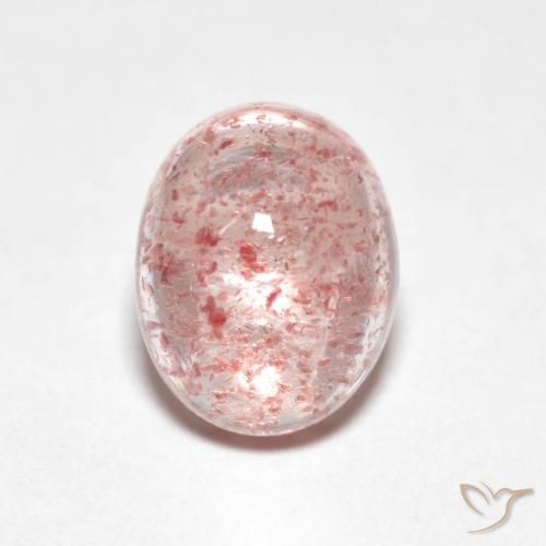 Quartz Fraise Rose bubblegum léger naturelle ovale, 2.36 ct, Transparent
