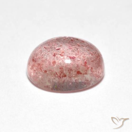 Quartz Fraise Rose bubblegum léger naturelle ovale, 2.36 ct, Transparent