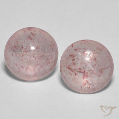 2.10ctw Naturel Rose bubblegum léger Quartz Fraise, Tour, Transparent