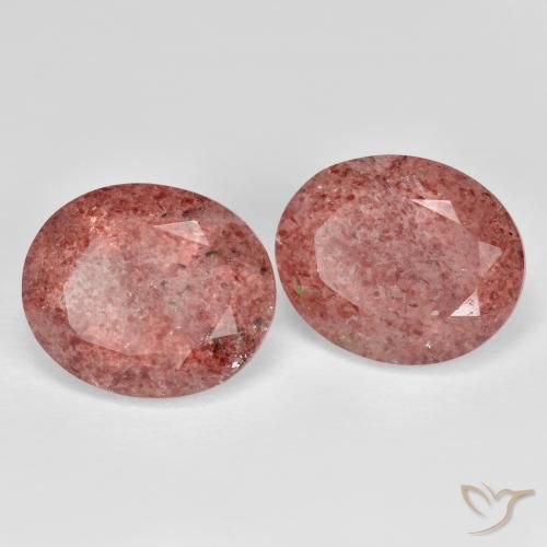 Shop natural 8.99ct Rose moyen Quartz fraise gems, ovale, from Russie at GemSelect. In stock, global shipping!
