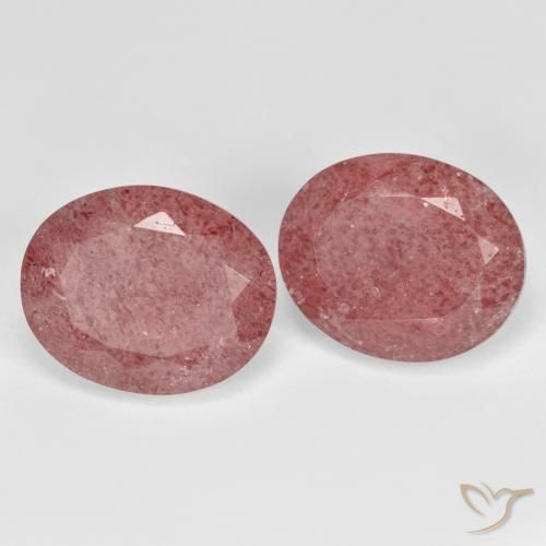 Shop natural 9.13ct Rose foncé Quartz fraise gems, ovale, from Russie at GemSelect. In stock, global shipping!