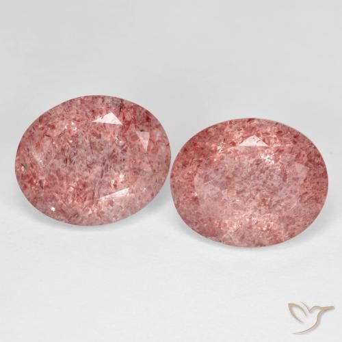 8.37ctw Naturel Rose Quartz fraise, ovale, Transparent
