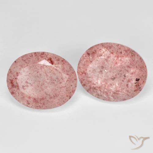 Shop natural 9.13ct Rose léger Quartz Fraise gems, ovale, from Russie at GemSelect. In stock, global shipping!