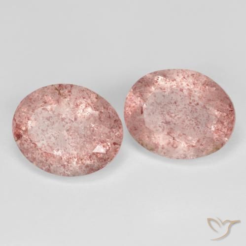 Shop natural 8.38ct Rose terreux Quartz fraise gems, ovale, from Russie at GemSelect. In stock, global shipping!