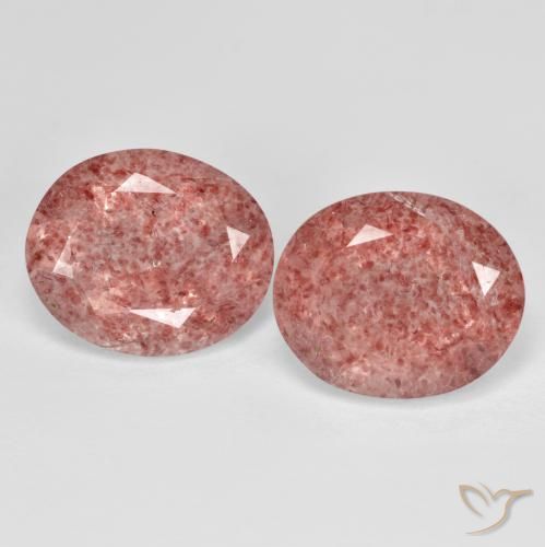 8.32ctw Naturel Rose moyen Quartz Fraise, ovale, Transparent