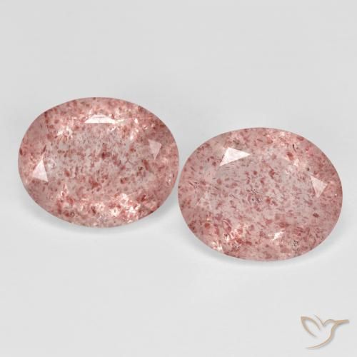 7.30ctw Naturel Rose léger Quartz fraise, ovale, Transparent