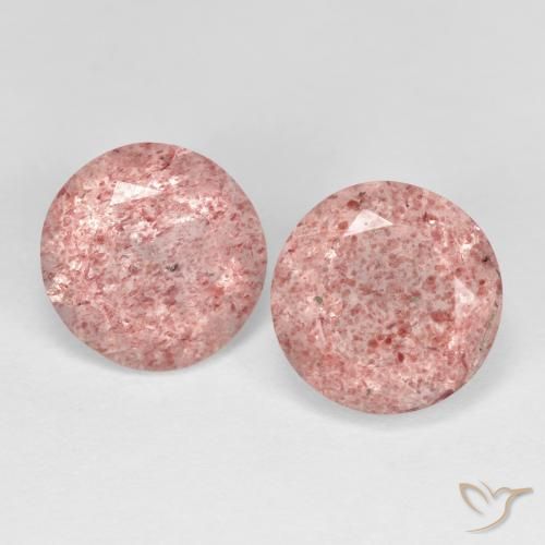3.74ctw Naturel Rose terreux Quartz Fraise, Tour, Transparent
