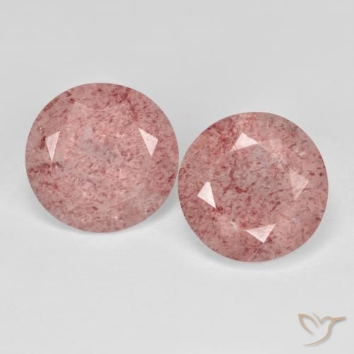 6.63ctw Naturel Rose moyen Quartz Fraise, Tour, Translucide