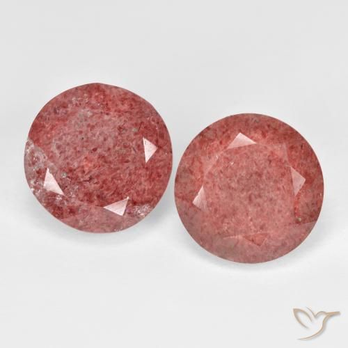 7.34ctw Naturel Rose foncé Quartz Fraise, Tour, Translucide