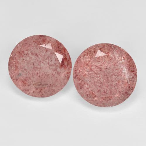 7.82ctw Naturel Rose Quartz Fraise, Tour, Translucide