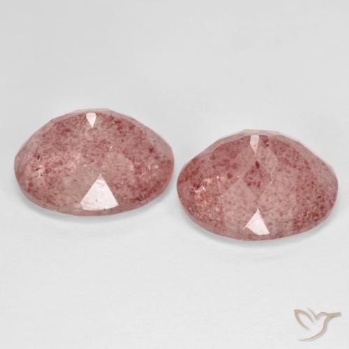 Shop natural 9.60ct Rose moyen Quartz fraise gems, ovale, from Russie at GemSelect. In stock, global shipping!
